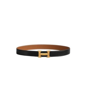 Alternative view of Hermes Set: Hermes Izmir Sandals Black 9.5US + Hermes H Guillochee Belt Noir/Gold 105cm