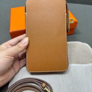 Alternative view of Hermes Hac A Box Phone Case Toffee Gold Hardware For Women 6.9in/17.5cm