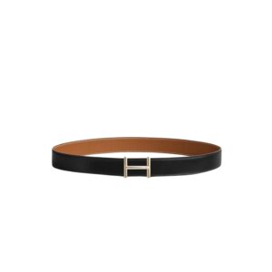 Hermes Hisseo Belt Buckle And Reversible Leather Strap 32 mm Noir/Brown H073967CAAA075