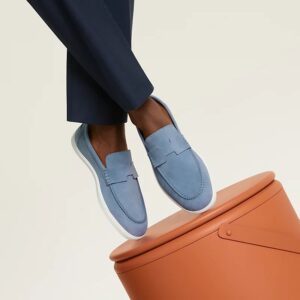 Alternative view of Hermes Job Loafers Bleu Grignon For Men H242935ZADJ410