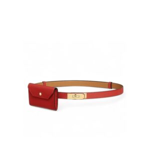Hermes Kelly Pocket 18 Belt Rouge Radieux For Women H081120CCO5