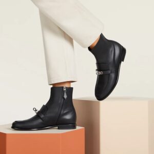 Alternative view of Hermes Kelsy Ankle Boots Noir For Women H251005Z 02355