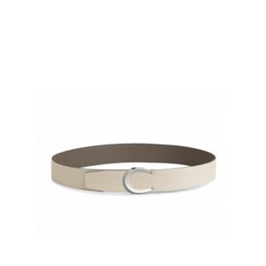 Hermès Luck Belt Buckle Reversible Leather Strap 38mm Gris Étain/Craie For Men H010412CK05
