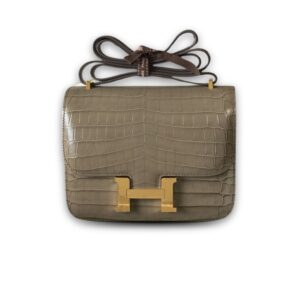 Hermes Mini Constance Bag Grey For Women Gold Color Hardware 7.1in/18cm