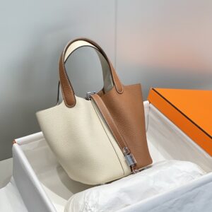 Alternative view of Hermes Picotin Lock 18 Bag Cream/Brown For Women 7.1in/18cm
