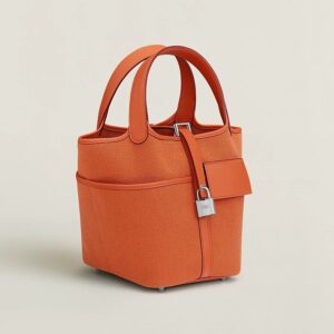 Alternative view of Hermes Picotin Lock 18 Pocket Top Handle Bag 7.1in/ 18cm Orange Silver Hardware For Women H083189CKAL