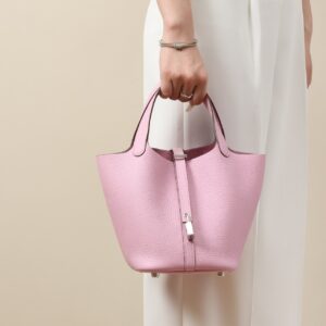 Alternative view of Hermes Picotin Lock 18 Bag 7.1in/ 18cm Rose Sakura Palladium Hardware For Women