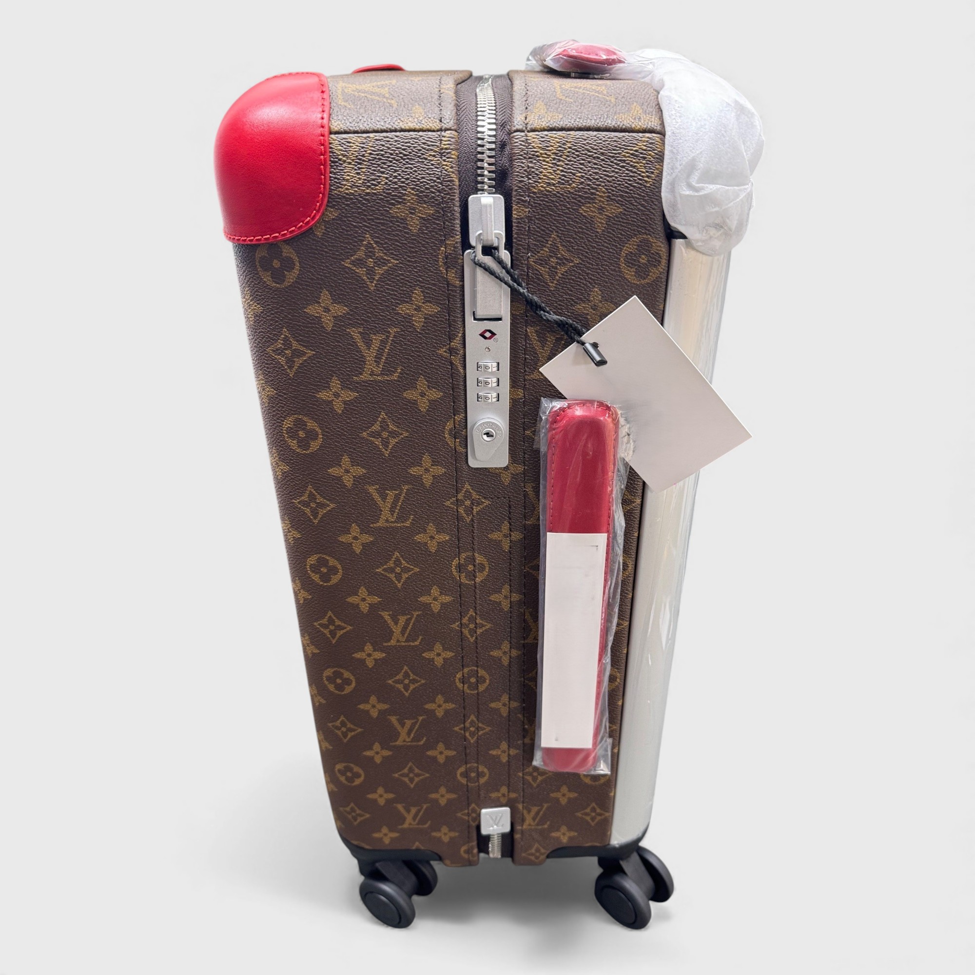 Louis Vuitton Horizon 55 Suitcase 21.7in/ 55cm Brown/ Red Silver Hardware M46778 - Image 4