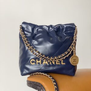 Alternative view of Chanel 22 Mini Shouler Bag 7.5in/ 19cm Navy Blue Gold Hardware For Women
