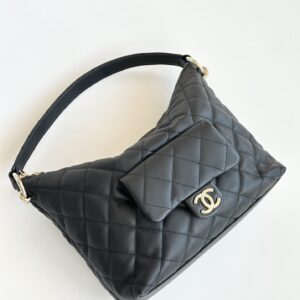 Alternative view of Chanel 23B Hobo Bag 11in/ 28cm Black Gold Hardware For Women