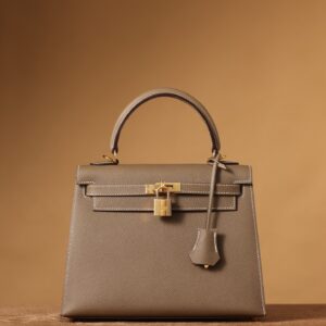 Alternative view of Hermes Kelly Epsom Gold Tone Lock Bag Grey For Women 9,8in/25cm
