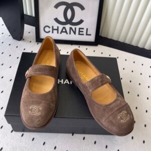 Alternative view of Chanel Mary Jane Flats Brown Suede For Women