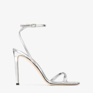 Alternative view of Jimmy Choo Metz 100 Metal Leather Sandal Silver For Women METZ100QUI