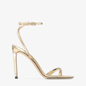 Alternative view of Jimmy Choo Metz 100 Metal Leather Sandal Gold For Women METZ100QUI