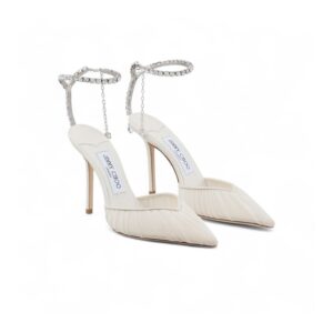 Jimmy Choo Saeda 100 Ivory/Crystal For Women SAEDA100JGQ
