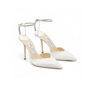 Jimmy Choo Saeda 100 Pumps Ivory For Women SAEDA100BBD