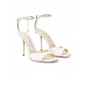 Jimmy Choo Saeda Sandal 100 Ivory For Women SAEDASANDAL100BBD