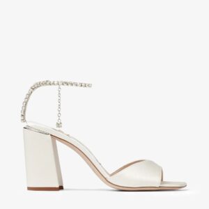 Alternative view of Jimmy Choo Saeda Sandal Block Heel 85 Ivory For Women SAEDASANDALBH85BGH