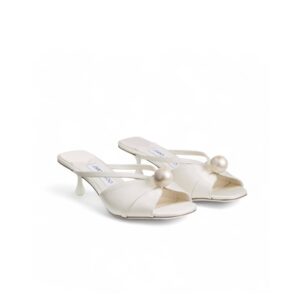 Jimmy Choo Siva Mule 50 Ivory/White For Women SIVAMULE50AOD