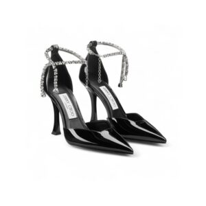 Jimmy Choo Stevie 100 Pumps Black For Women STEVIE100PAT