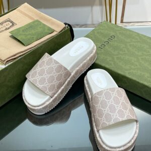 Alternative view of Gucci Jumbo Gg Platform Slide Sandal Beige For Women