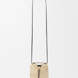 Alternative view of Loewe Drawstring Pocket In Raffia Natural/Black For Women 21cm/8.3in - C756PHPX01