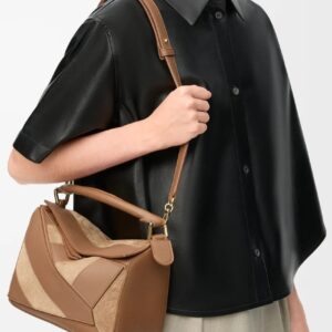 Alternative view of Loewe Small Puzzle Bag Oak Suede For Women 9.4in/24cm A510S21XBR