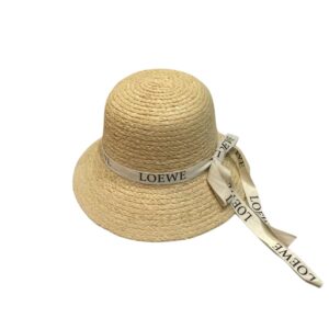 Alternative view of Loewe Straw Sun Hat Raffia With White Ribbon Logo Beige For Women 57cm/22.4in