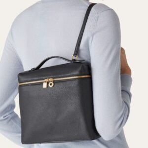 Alternative view of Loro Piana Extra Pocket Backpack 9.1in/ 23cm Black Gold Hardware For Women FAN4041 8000