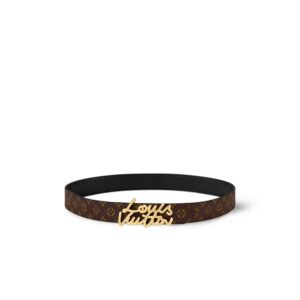 Alternative view of Louis Vuitton LV Script 30mm Belt Black Monogram For Women -M4472V