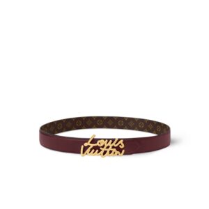 Louis Vuitton LV Script 30mm Belt Plum Monogram For Women - M4515V