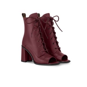 Louis Vuitton Berlin Open Toe Ankle Boots Bordeaux Red For Women 1AICLT
