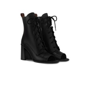 Louis Vuitton Berlin Open Toe Ankle Boots Black For Women 1AIBRU