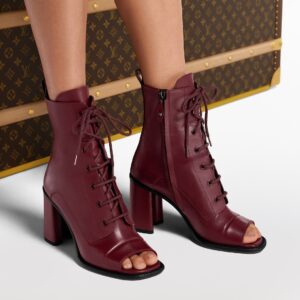 Alternative view of Louis Vuitton Berlin Open Toe Ankle Boots Bordeaux Red For Women 1AICLT
