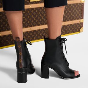 Alternative view of Louis Vuitton Berlin Open Toe Ankle Boots Black For Women 1AIBRU
