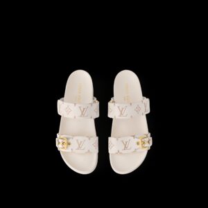 Alternative view of Louis Vuitton Bom Dia Flat Comfort Mule Beige For Women 1ACHYI