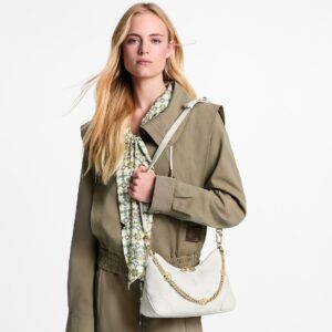 Alternative view of Louis Vuitton Boulogne PM Crossboy Bag 10.2in/ 26cm Milky White/ Green Gold Hardware For Women M27571