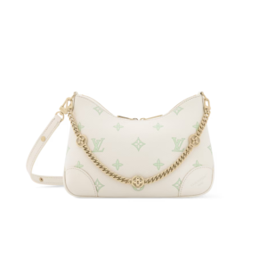 Louis Vuitton Boulogne PM Crossboy Bag 10.2in/ 26cm Milky White/ Green Gold Hardware For Women M27571