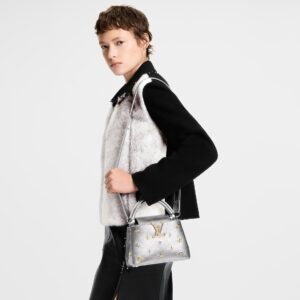 Alternative view of Louis Vuitton Capucines Mini Top Handle Bag 8.3in/ 21cm Silver Metallic Silver/ Gold Hardware For Women M26258