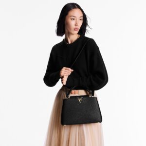 Alternative view of Louis Vuitton Capucines MM Top Handle Bag 12.2in/ 31cm Black Gold Hardware For Women M24727