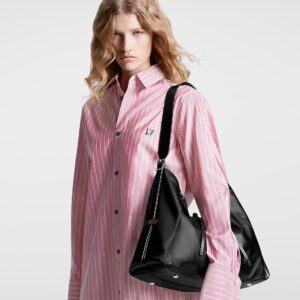 Alternative view of Louis Vuitton CarryAll Dark MM Shoulder Bag 39cm/ 15.3in Black Silver Hardware For Women M25143