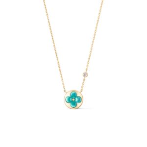 Louis Vuitton Color Blossom BB Sun Pendant Necklace Gold-Toned For Women Q03793