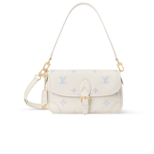 Louis Vuitton Diane Shouder Bag 9.4in/ 24cm Milky White/ Blue Gold Hardware For Women M28054