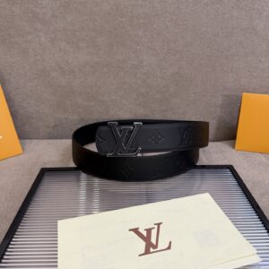 Alternative view of Louis Vuitton 40mm LV Initiales Monogram Eclipse Belt Black With Black Buckle