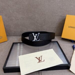 Alternative view of Louis Vuitton 40mm LV Initiales Monogram Eclipse Belt Black With Silver Buckle