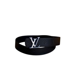 Louis Vuitton 40mm LV Initiales Monogram Eclipse Belt Black With Silver Buckle