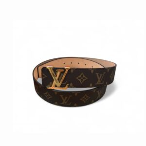 Louis Vuitton Initiales LV Belt 40mm Monogram Canvas Gold Hardware For Men