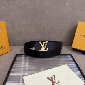 Alternative view of Louis Vuitton 40mm LV Initiales Monogram Belt Black With Gold Buckle