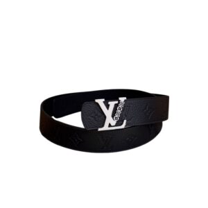 Louis Vuitton 40mm LV Initiales Monogram Belt Black With Silver Buckle