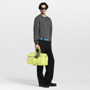 Alternative view of Louis Vuitton Keepall Bandouliere 45 Travel Bag 17.7in/ 45cm Lemon Yellow Silver Hardware M14124